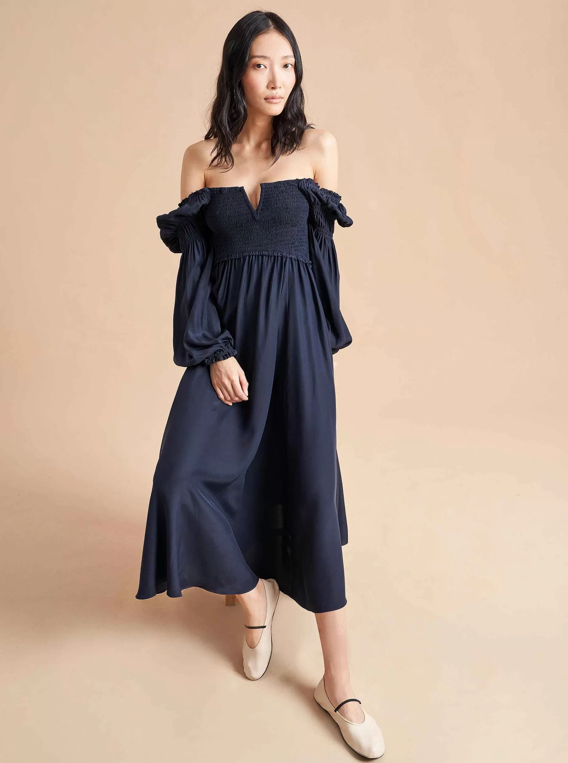 La Ligne Bettina Dress Navy Flash Sale