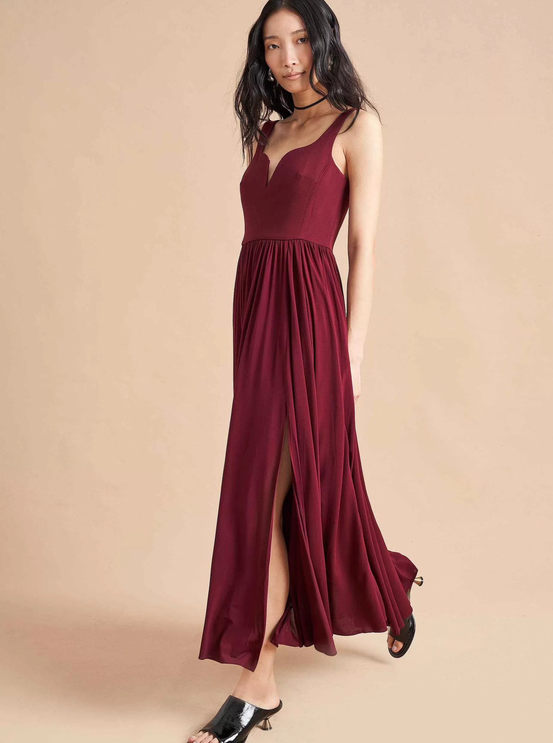 La Ligne Carey Dress Burgundy Best Sale