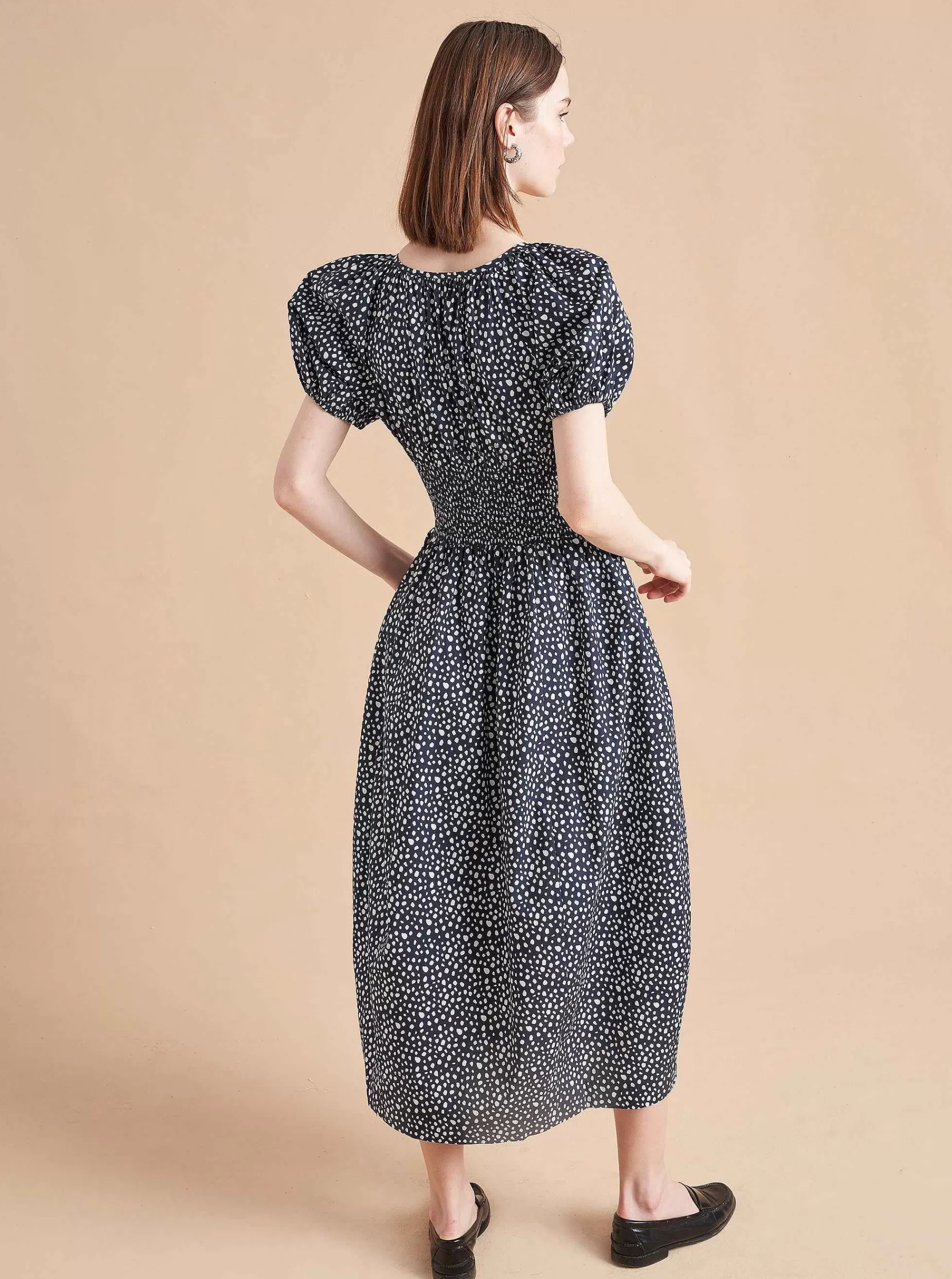 La Ligne Celina Dress Navy/White Dot Cheap