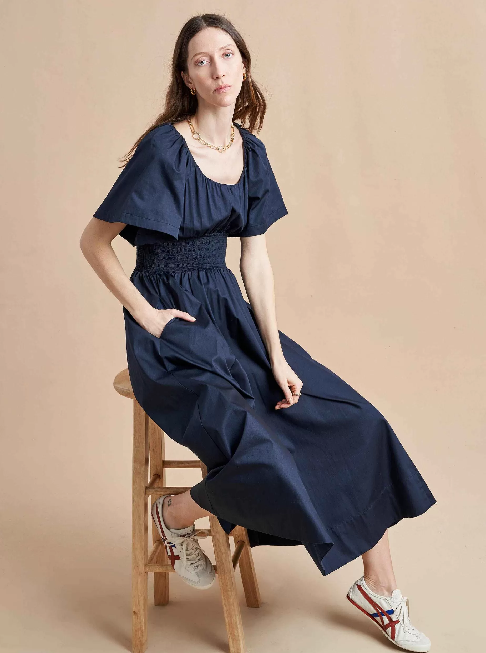 La Ligne Claire Dress Navy Online