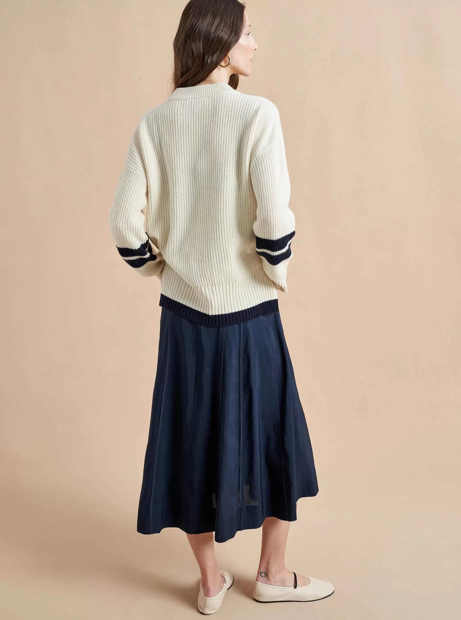 La Ligne Collegiate Sweater Cream/Navy Sale