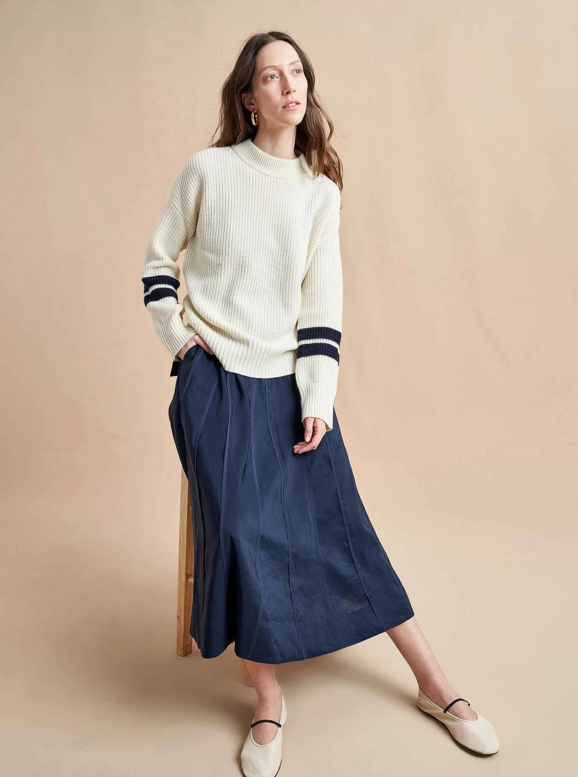 La Ligne Collegiate Sweater Cream/Navy Sale