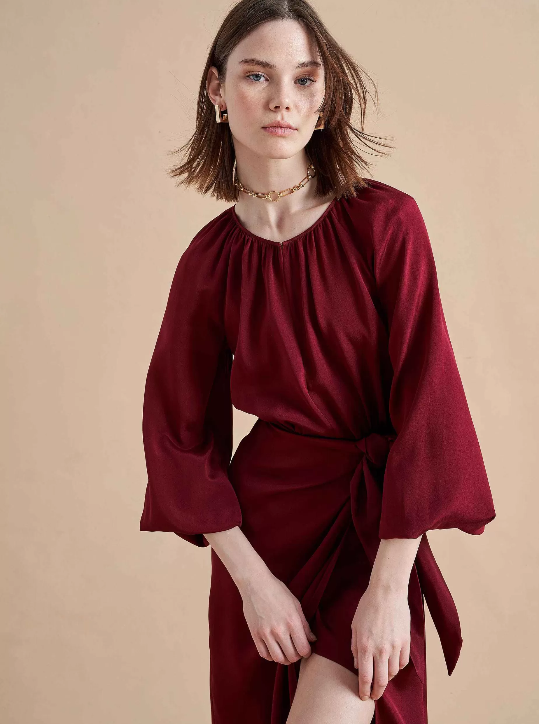 La Ligne Imogen Dress Burgundy Online