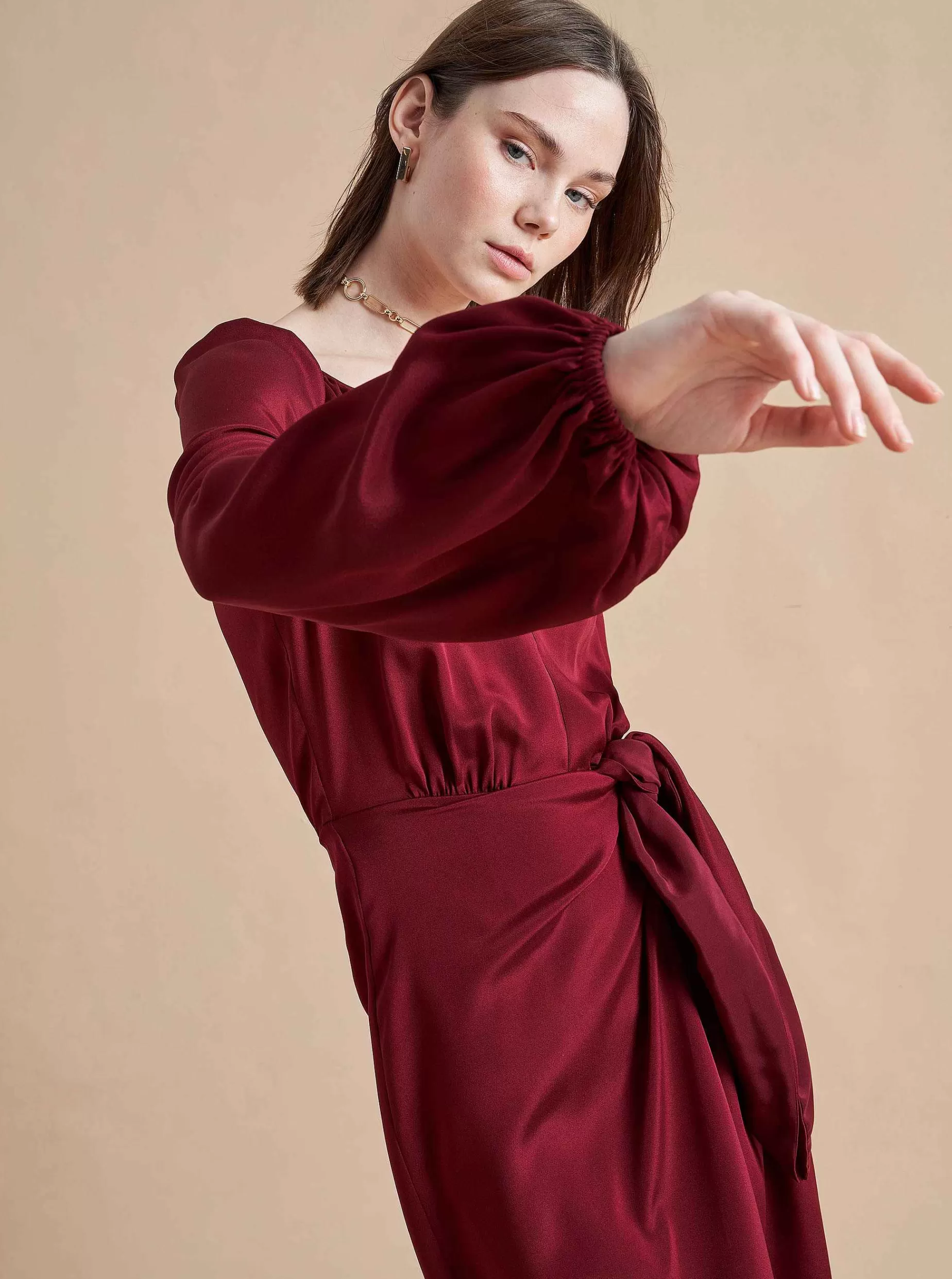 La Ligne Imogen Dress Burgundy Online