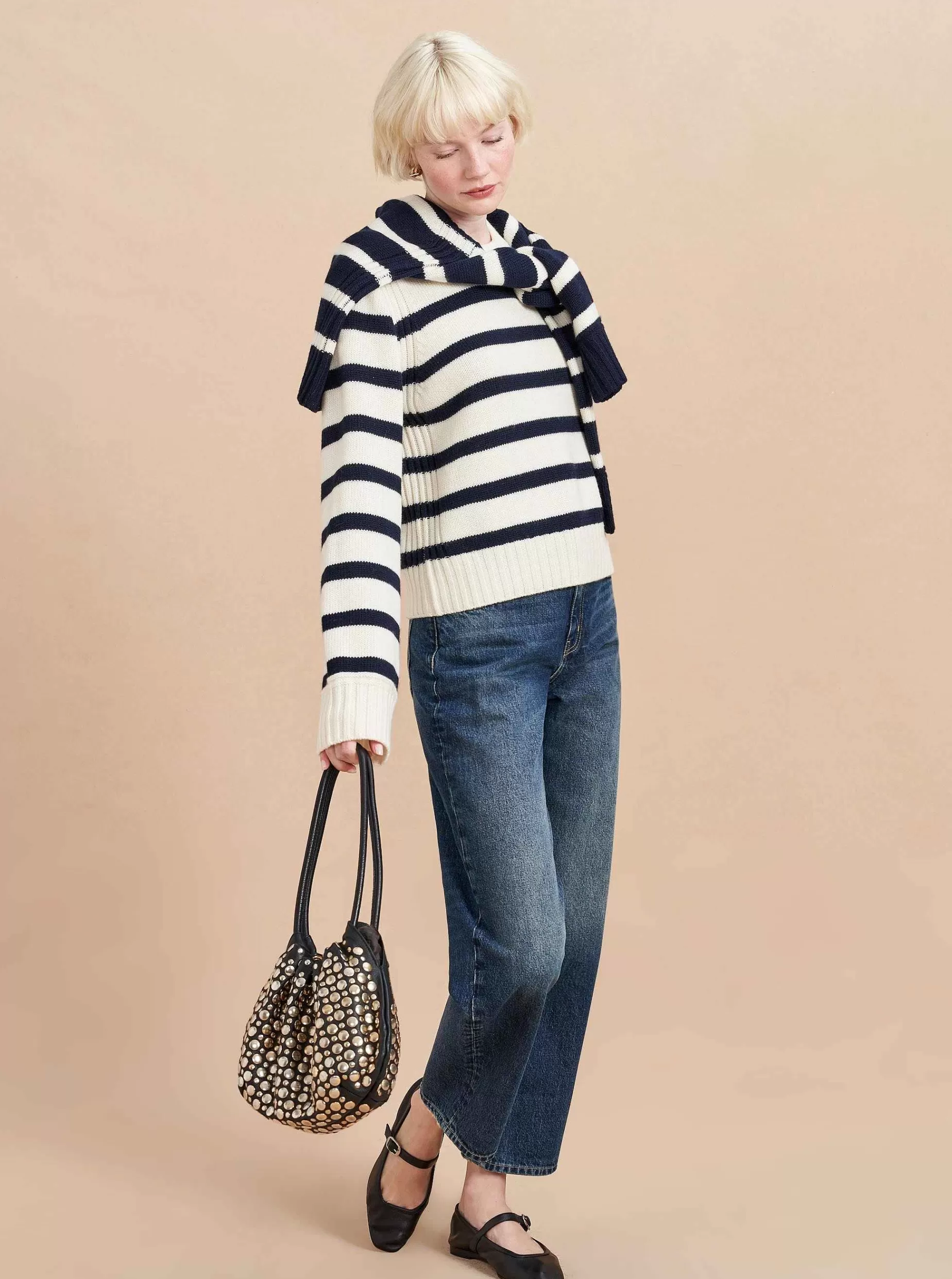 La Ligne Jack Sweater Cream/Navy Discount