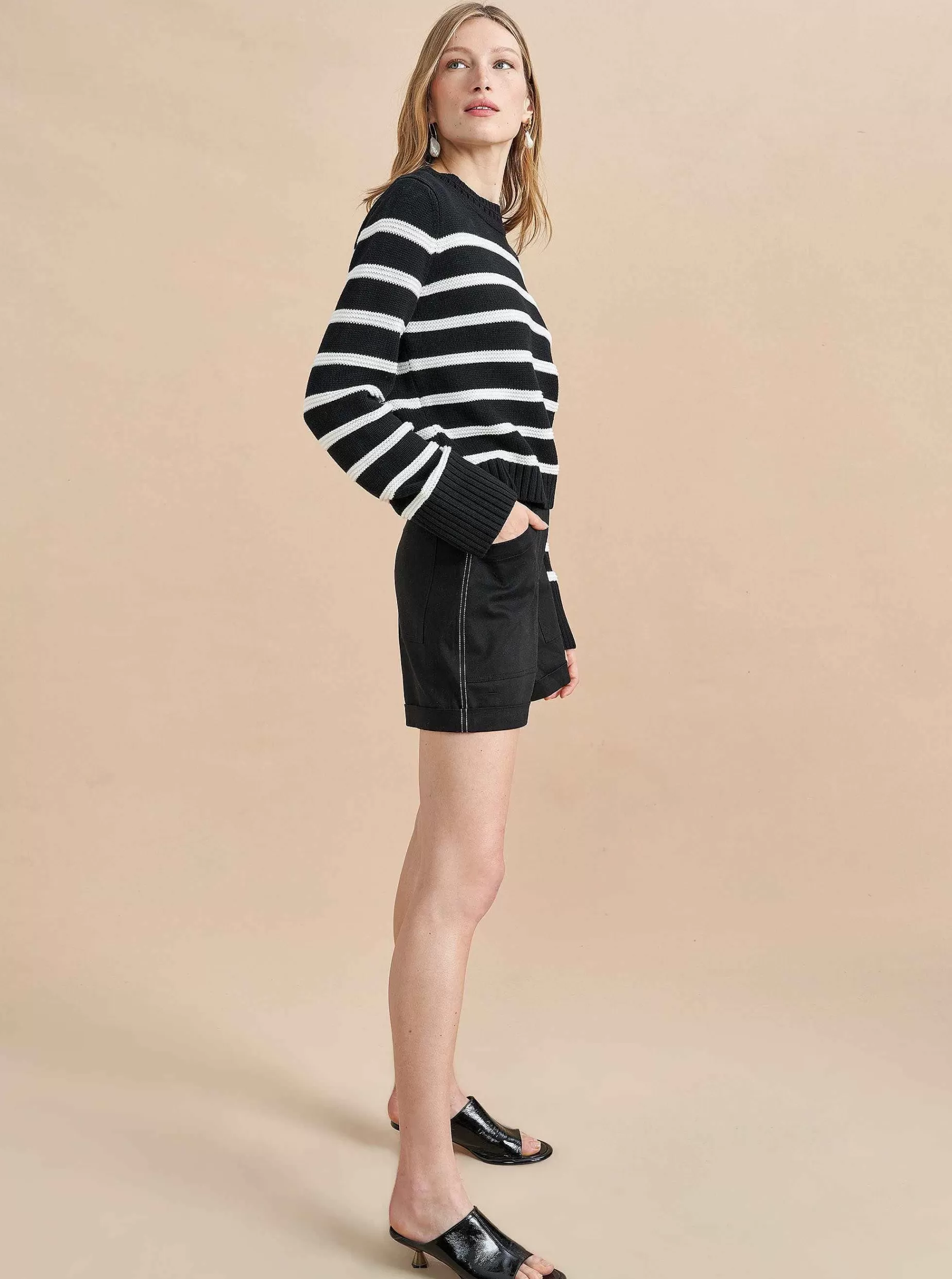 La Ligne Jill Sweater Black/Cream Cheap