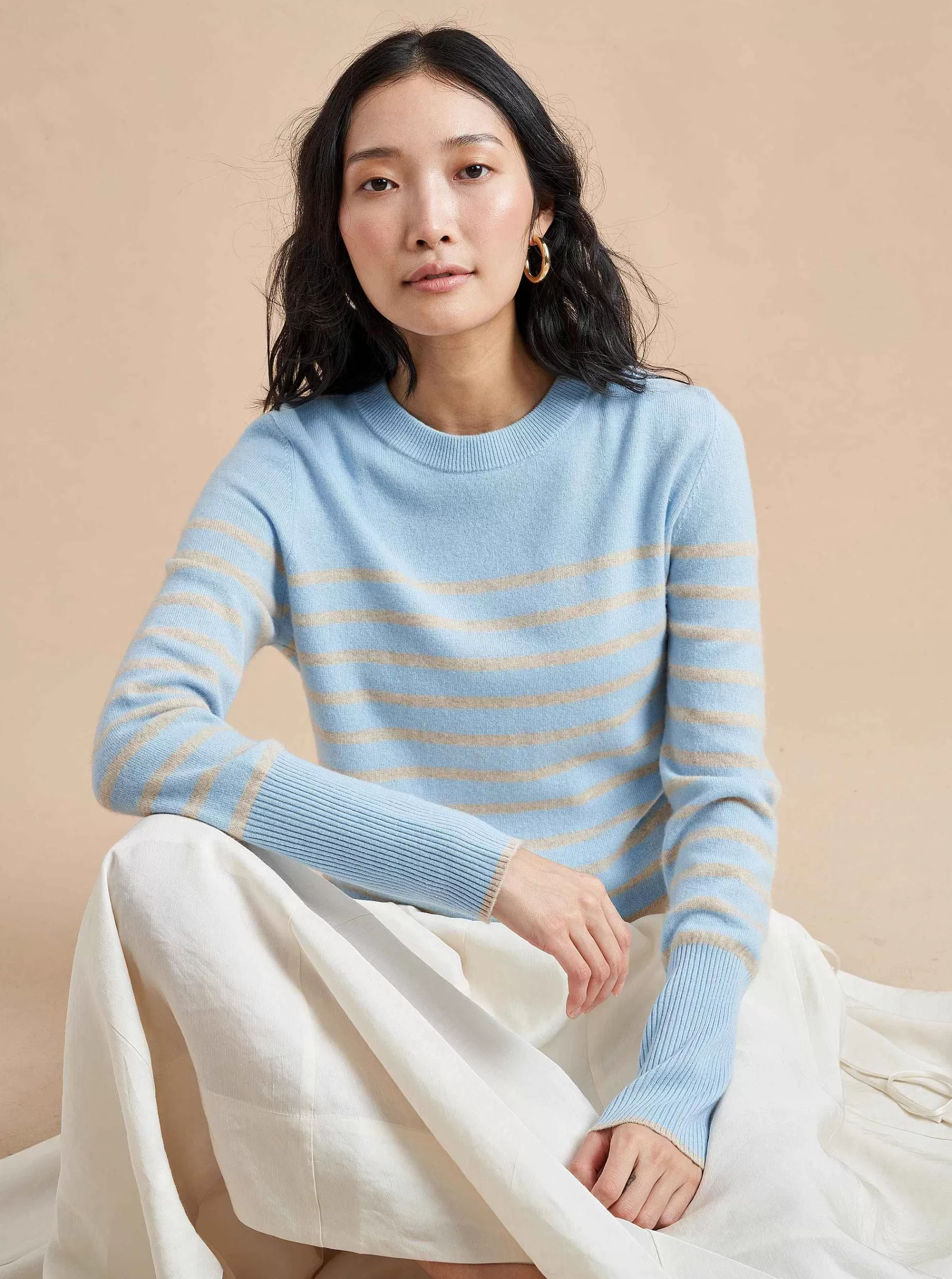 La Ligne Lean Lines Sweater Periwinkle/Beige Flash Sale