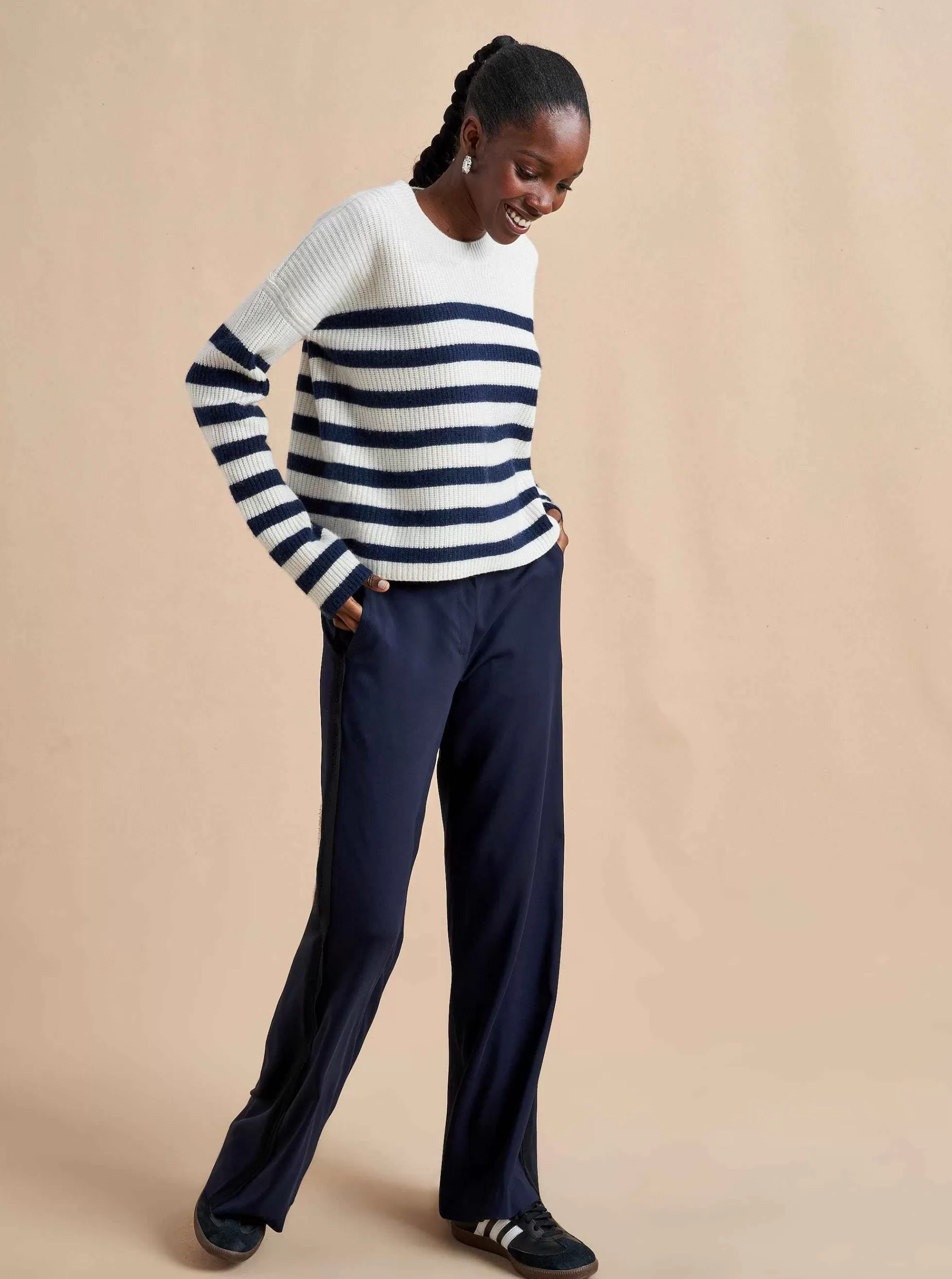 La Ligne Mini Striped Toujours Sweater Cream/Navy Cheap