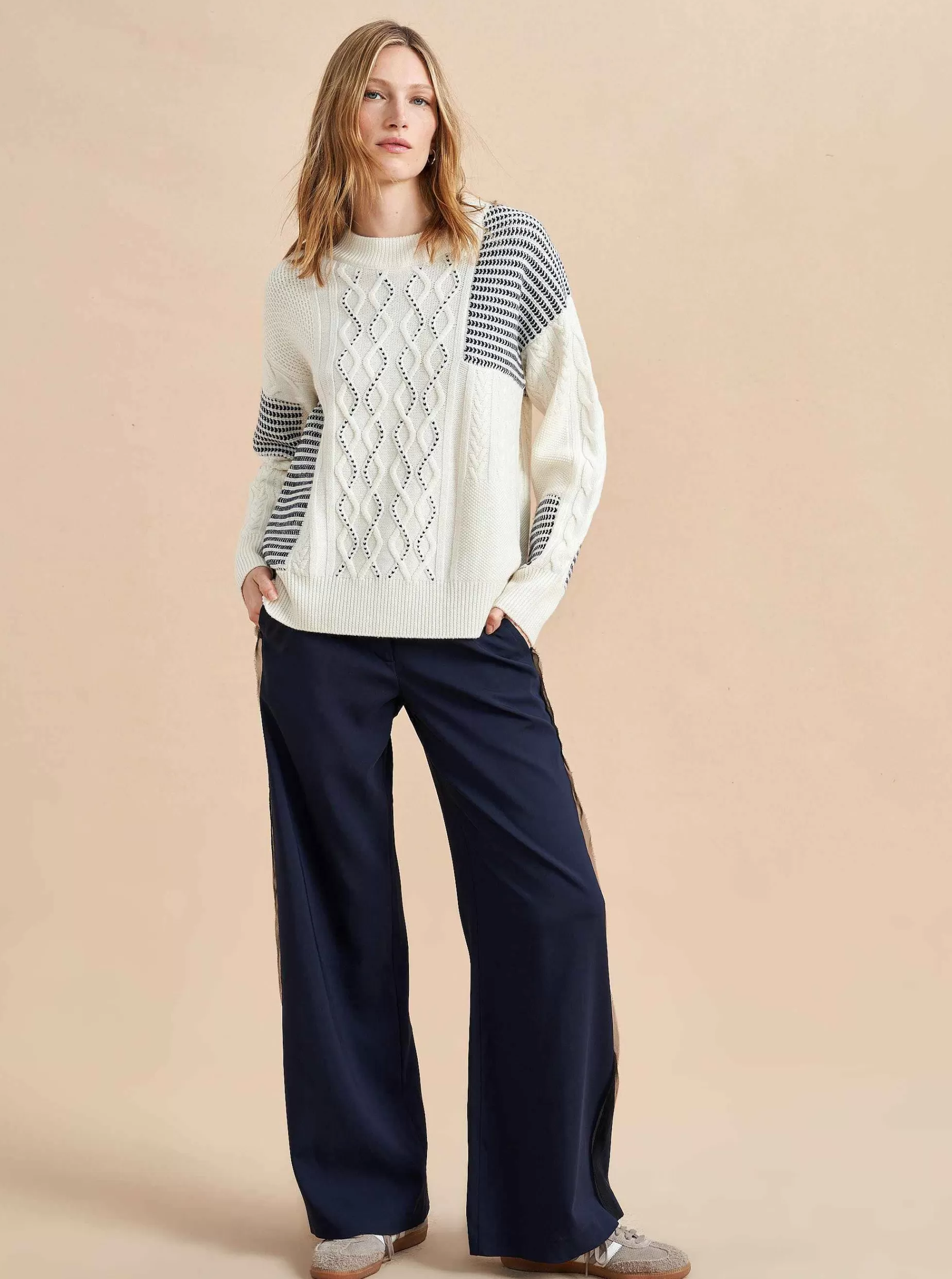 La Ligne Patchwork Cable Sweater Cheap