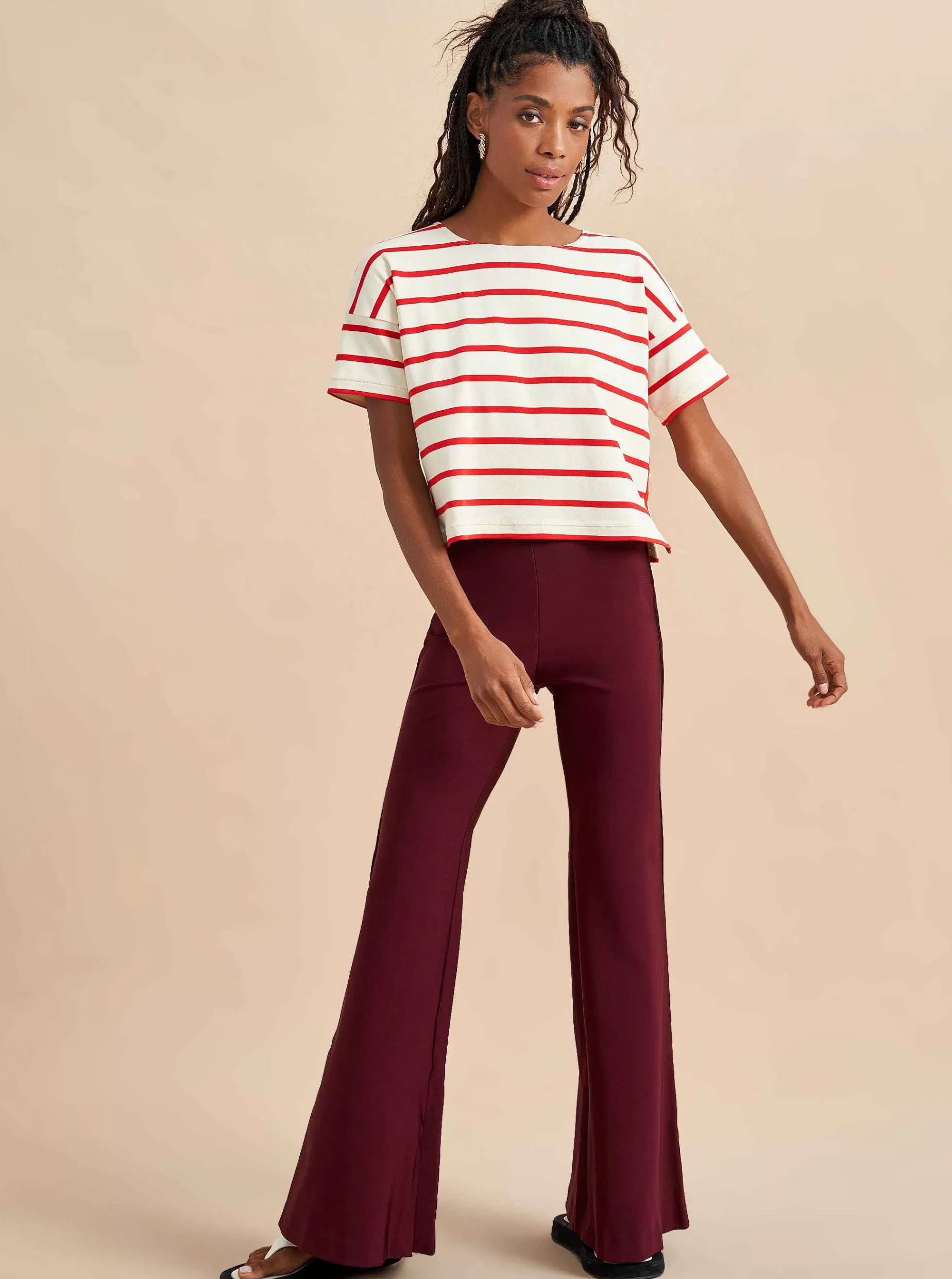 La Ligne Polly Pant Burgundy Best Sale