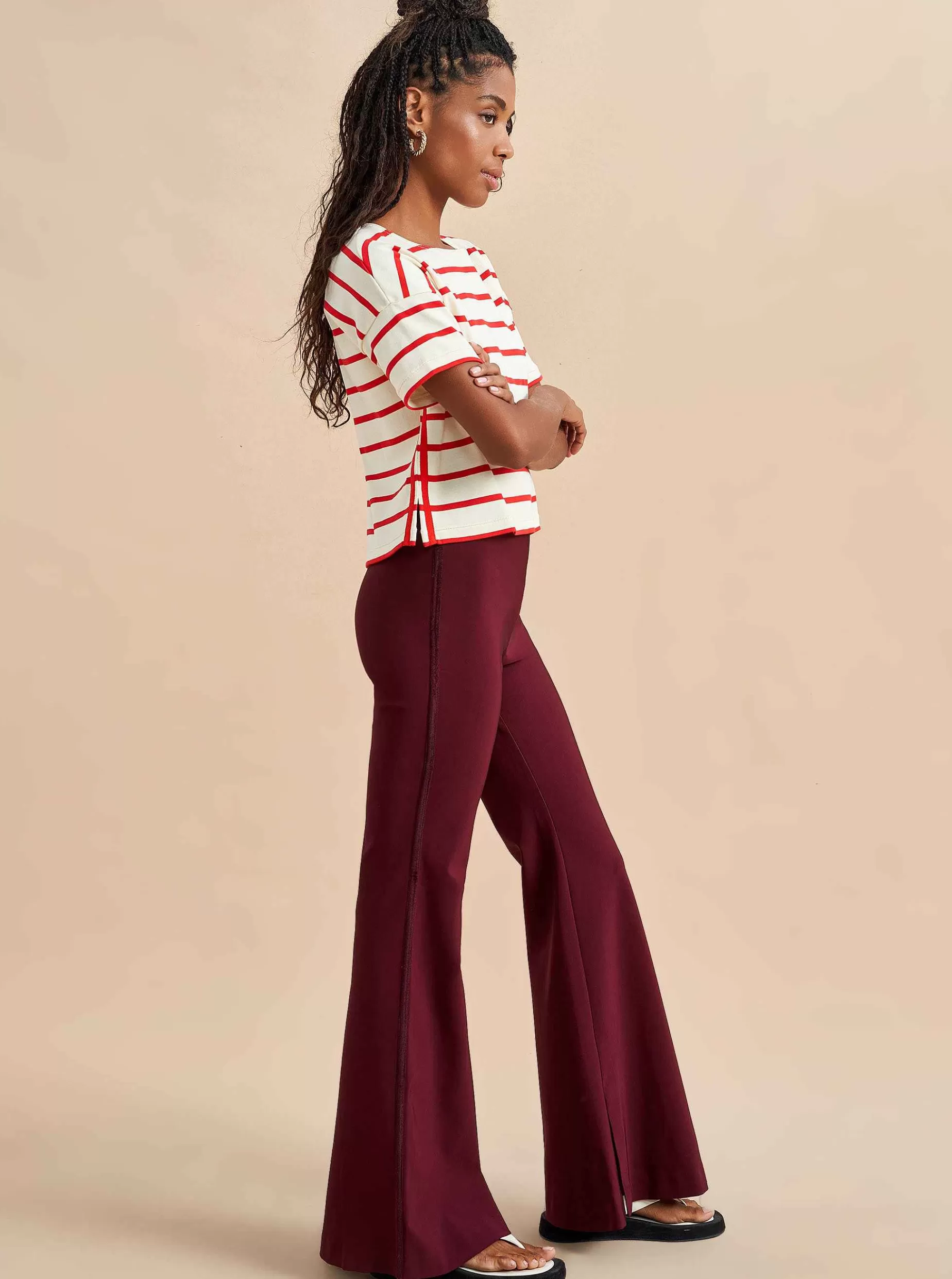 La Ligne Polly Pant Burgundy Best Sale