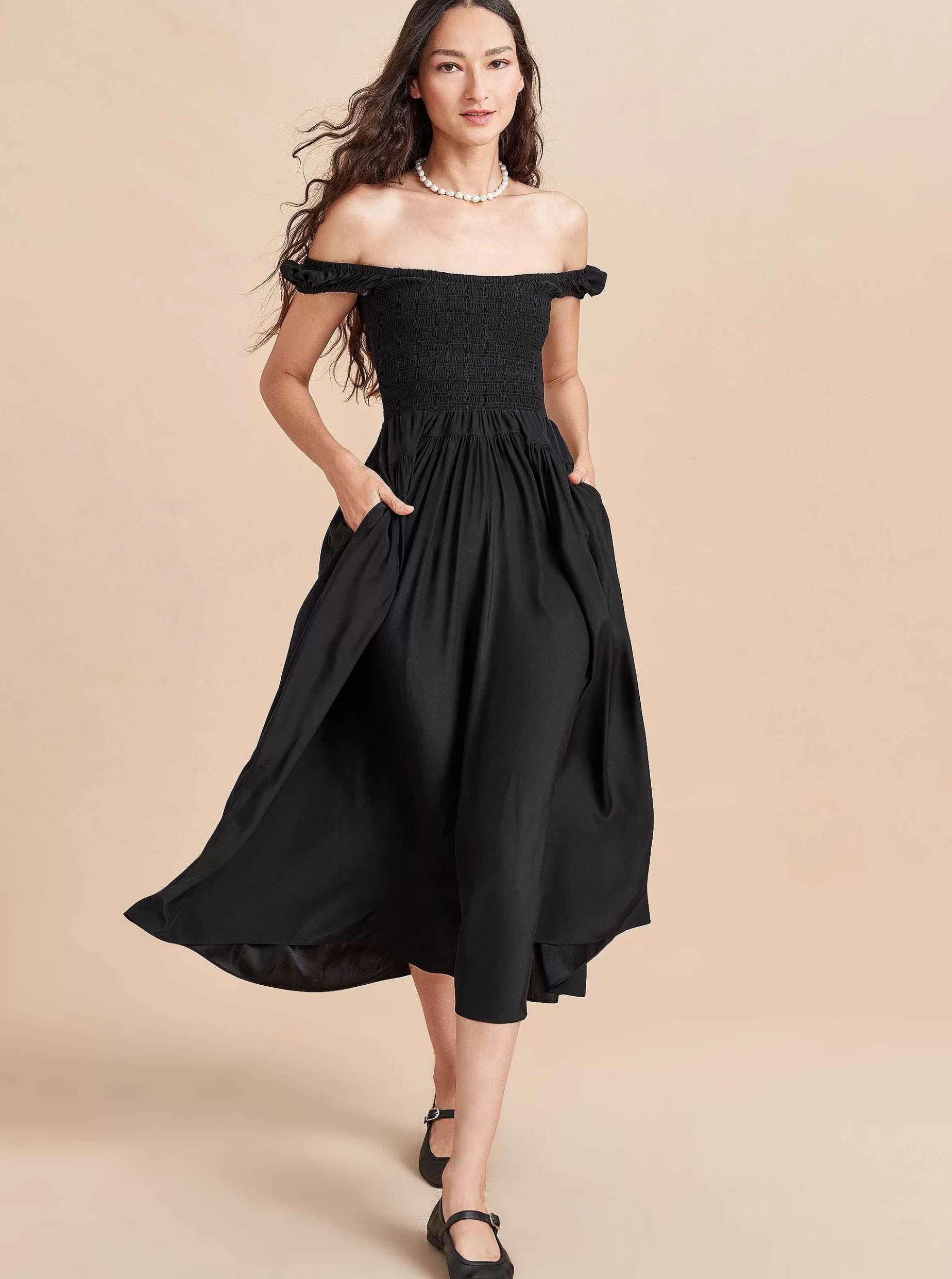 La Ligne Silk Vivian Dress Black Cheap