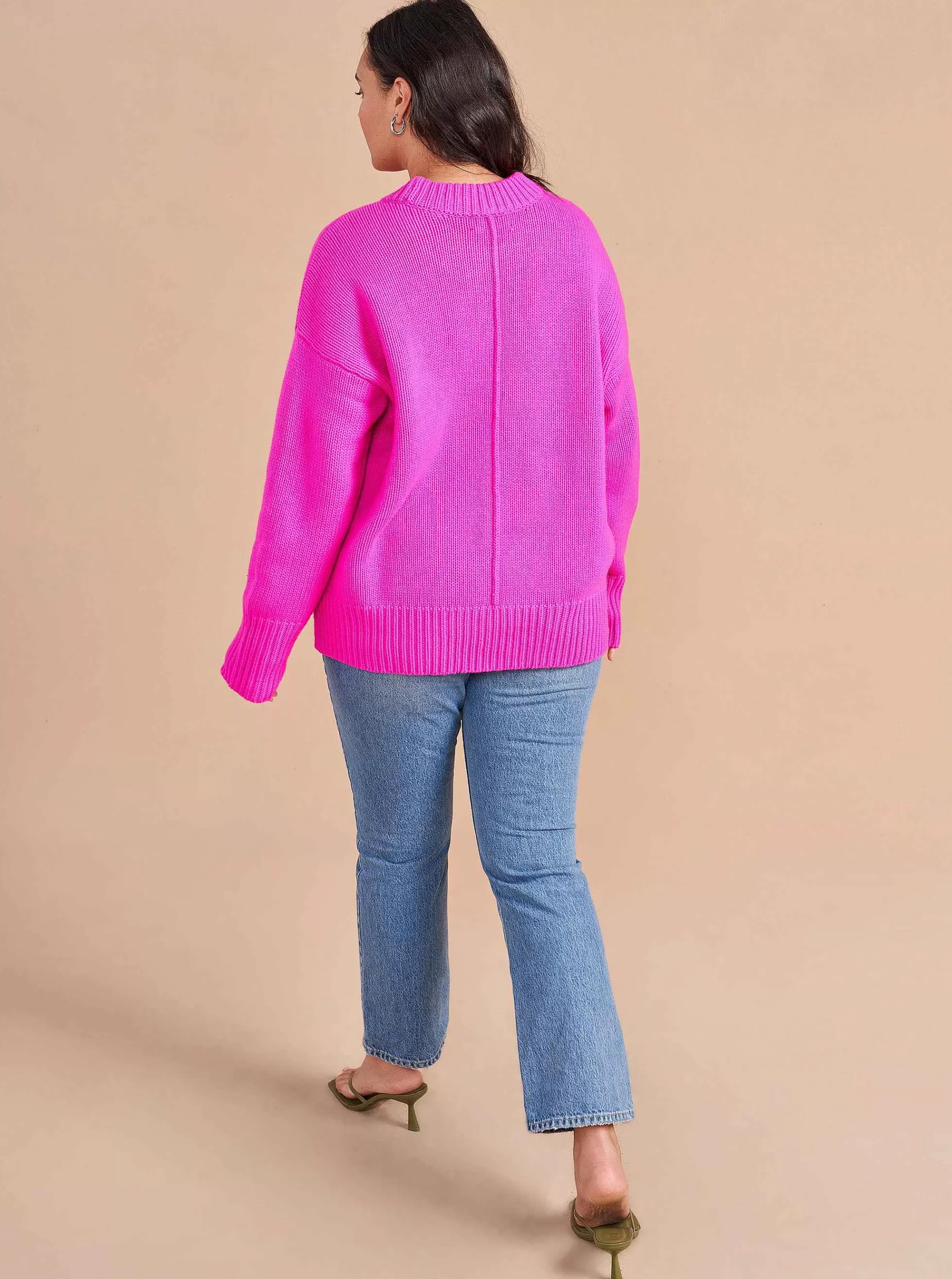 La Ligne Solid Marin Sweater Fuchsia Fashion