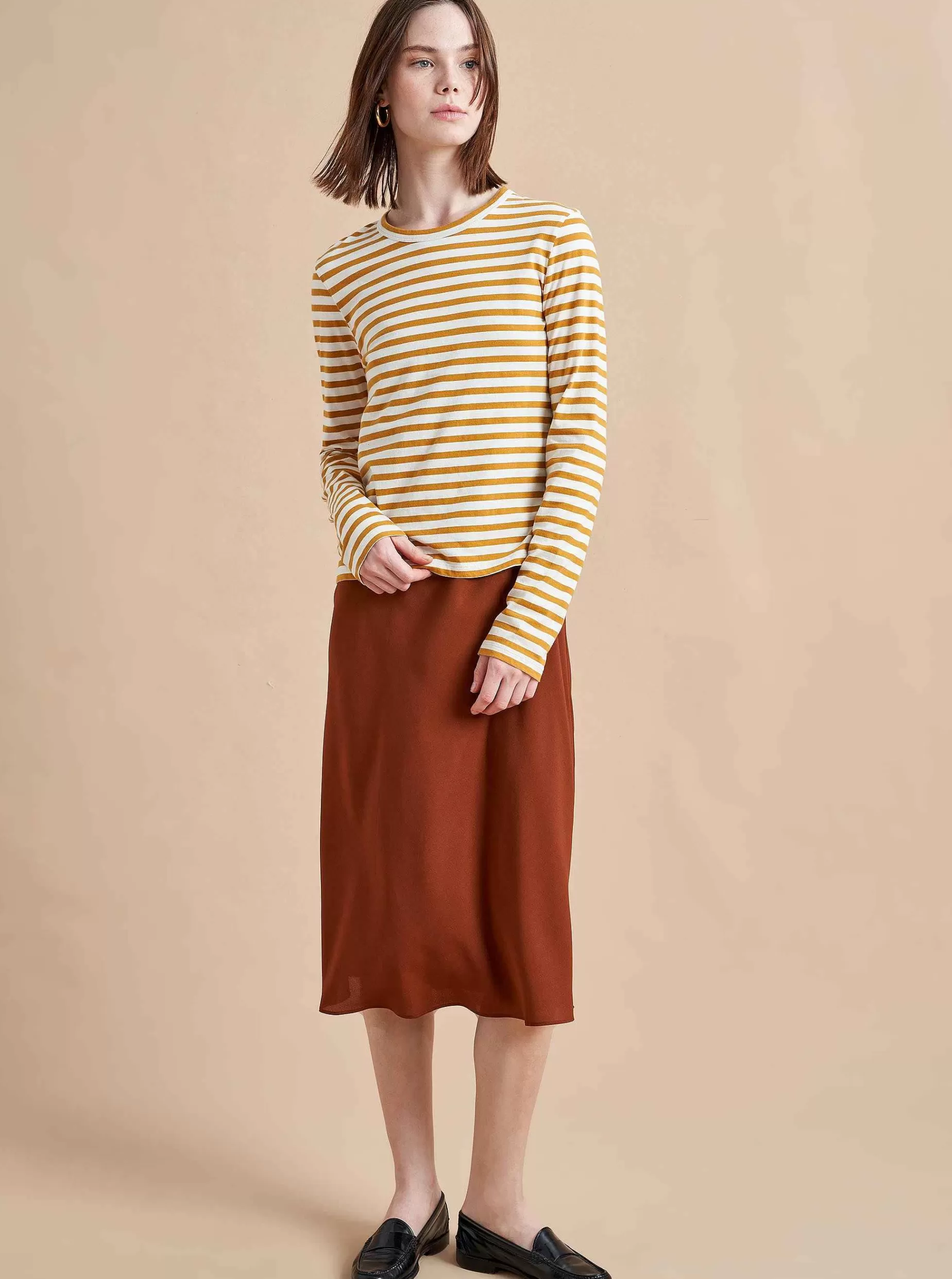 La Ligne Striped Meredith Tee Cream/Mustard Hot