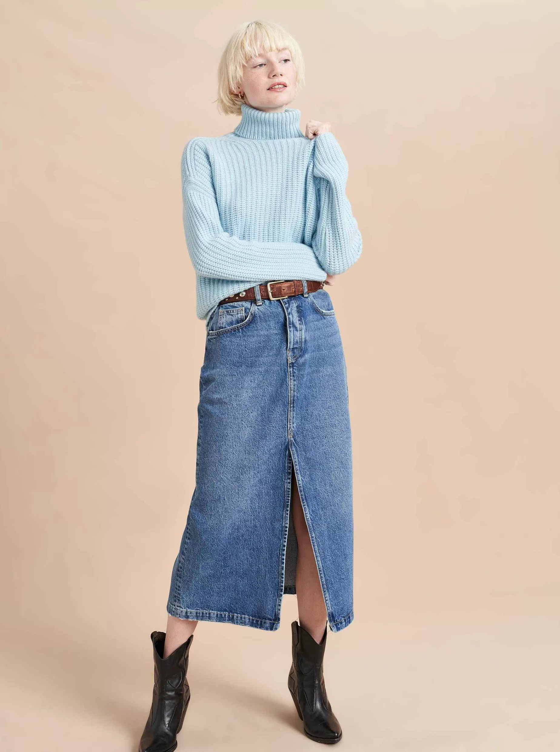 La Ligne Toujours Turtleneck Periwinkle Clearance