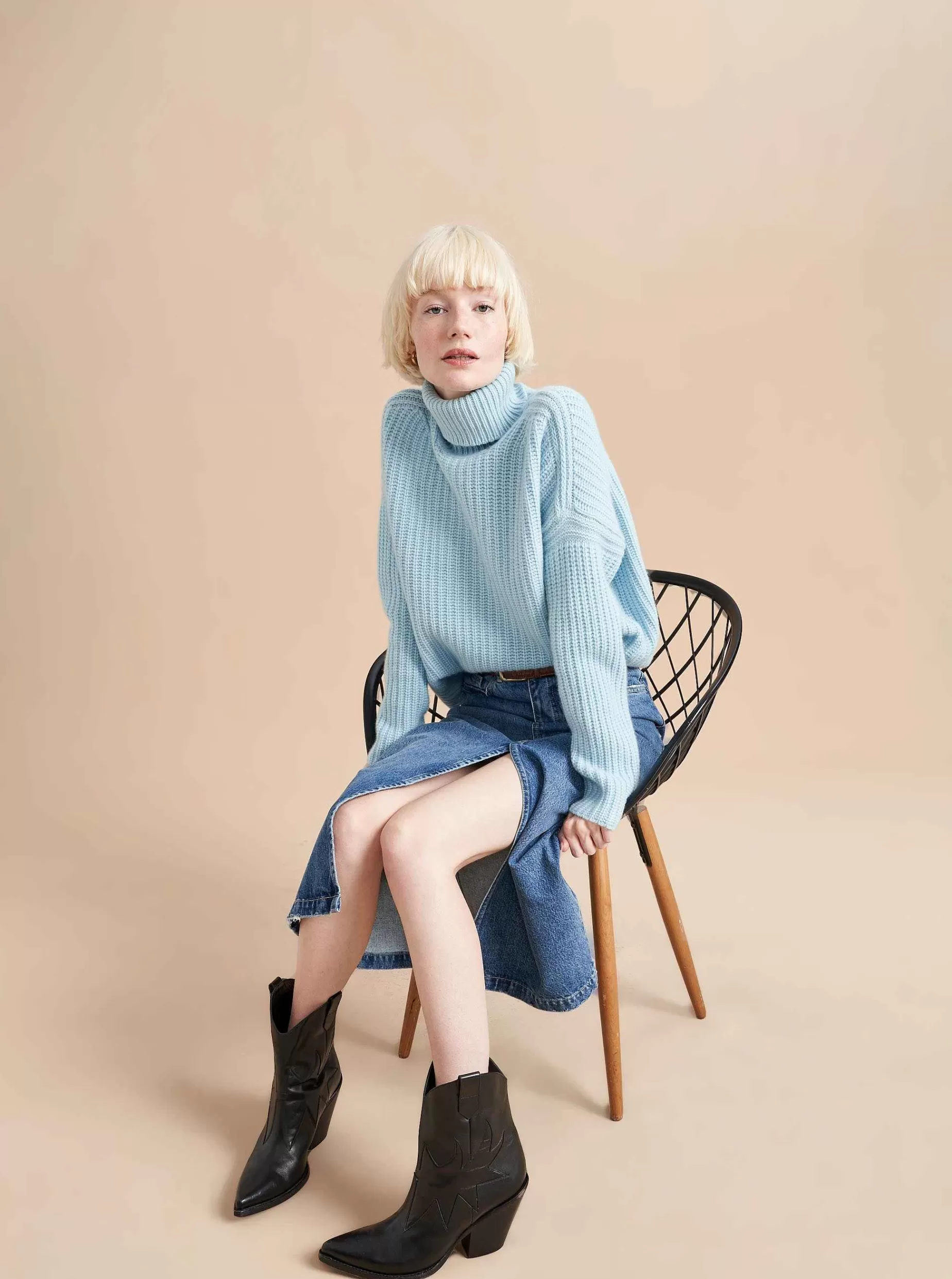 La Ligne Toujours Turtleneck Periwinkle Clearance