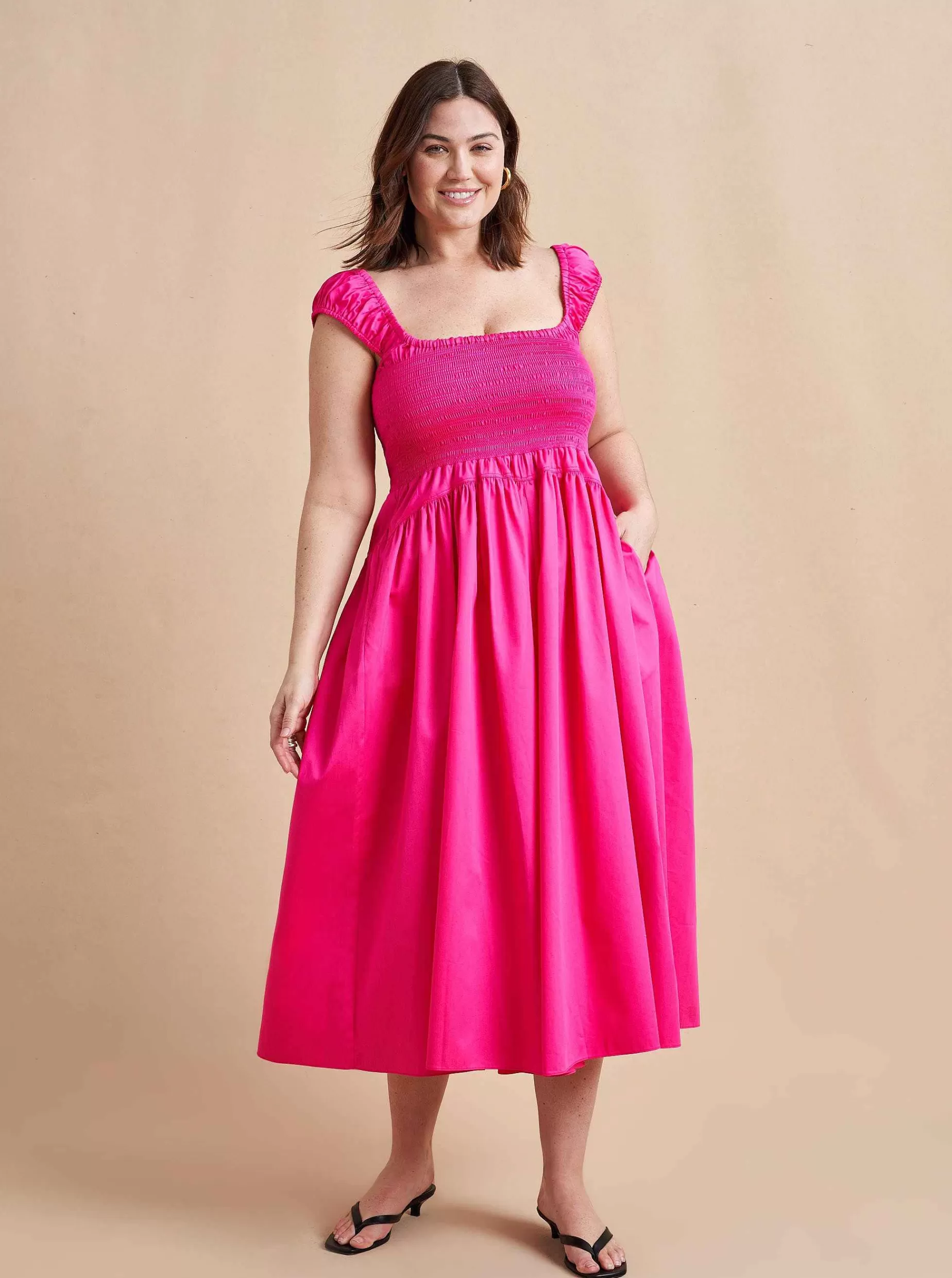 La Ligne Vivian Dress Hot Pink Store