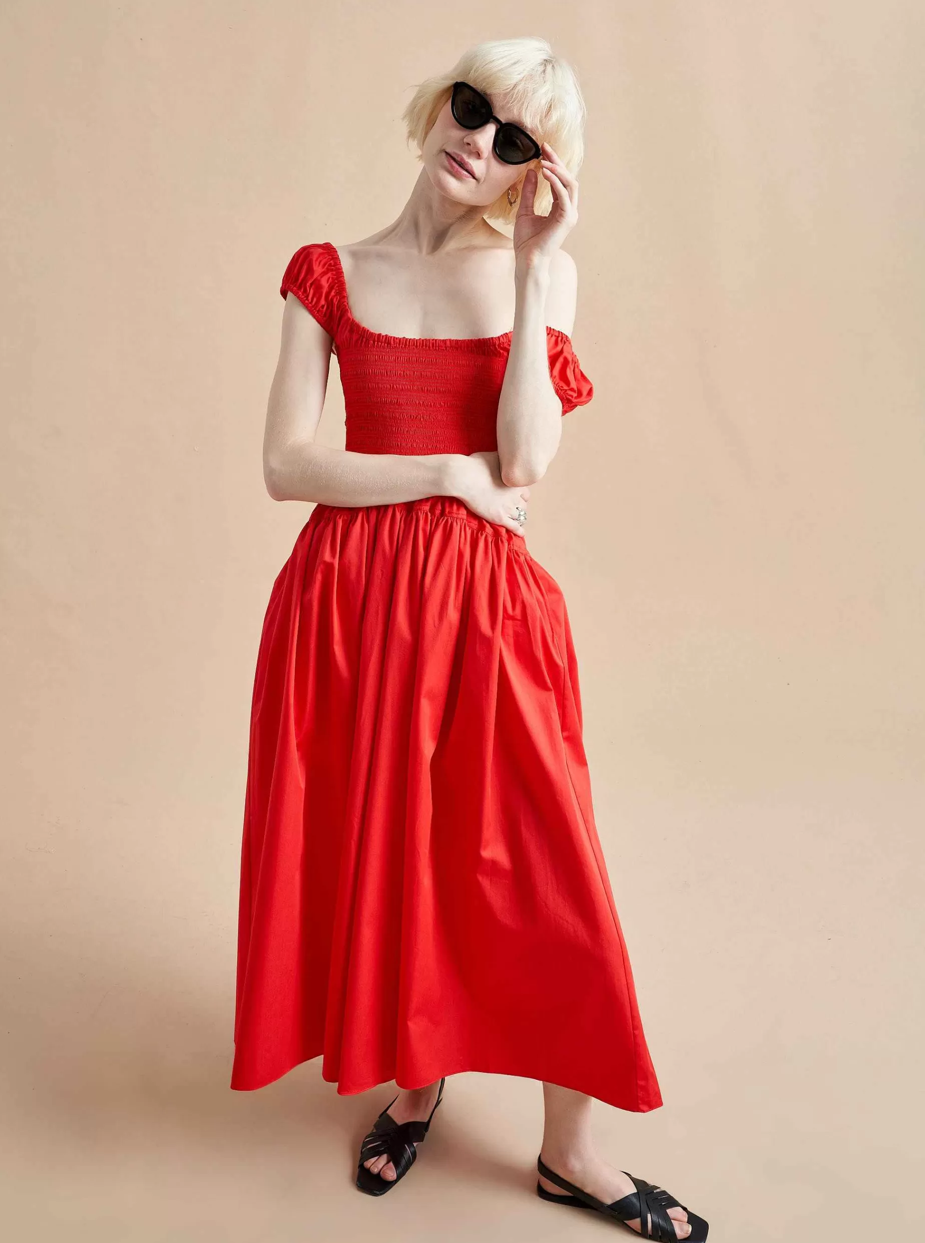 La Ligne Vivian Dress Poppy Hot